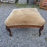 Louis Philippe style footstool in oak and velvet