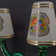 Paire de lampes en faïence verte et dorée, circa 1940