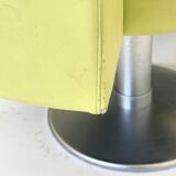 Yellow green space age bench with wavy design