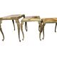 Ensemble de 3 tables gigognes vintage / tables d'appoint en onyx