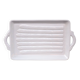 Italian White Majolica Rectangular Dish or Plate circa Asparagus Majolica