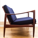 Afromosia & Wool Kandidaten Sofa by Ib Kofod-Larsen for OPE, 1950s
