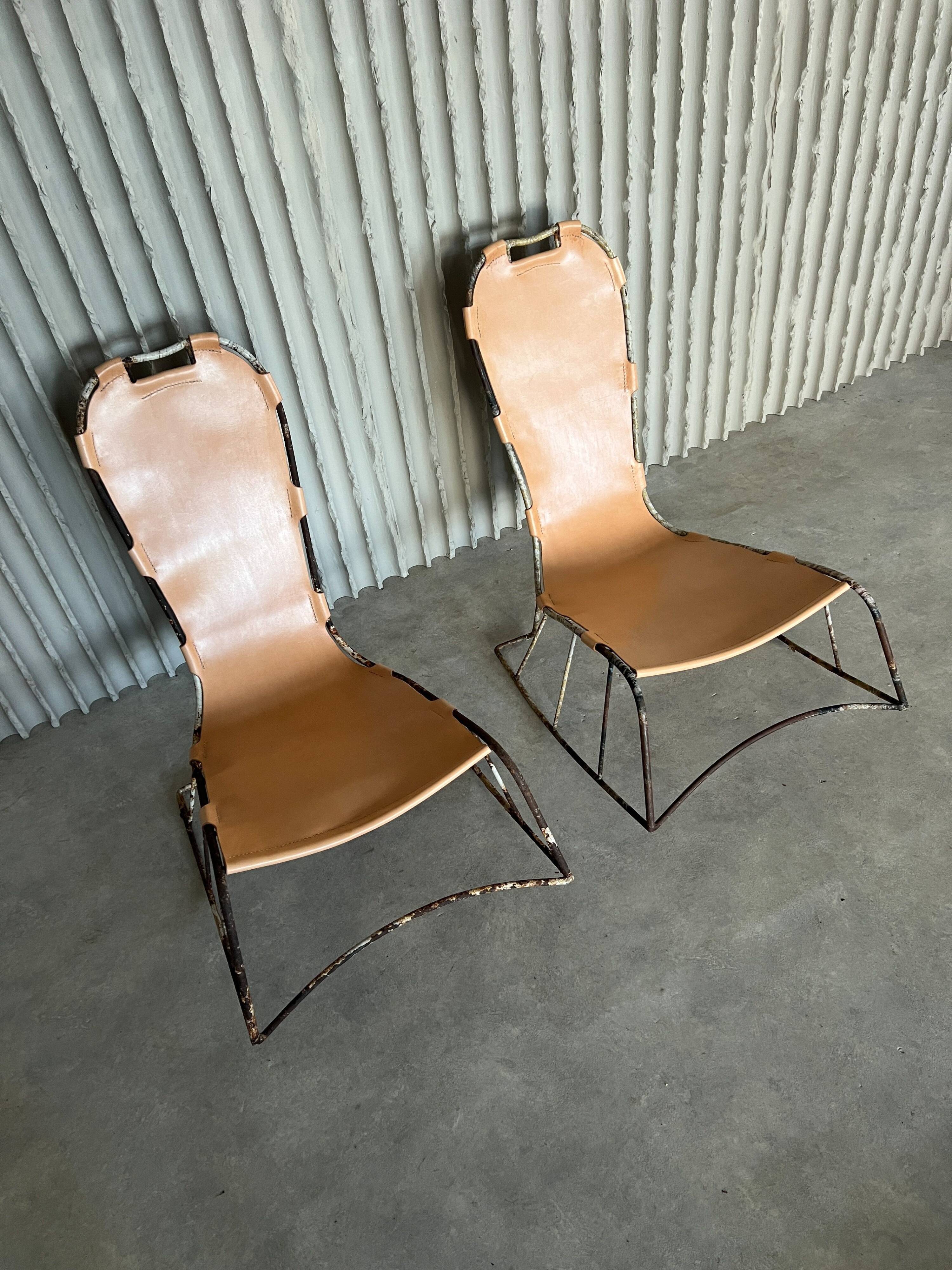 Italian saddle-stitched rocking chairs