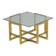 Geometrical regency coffee table in patinated brass, 1970s