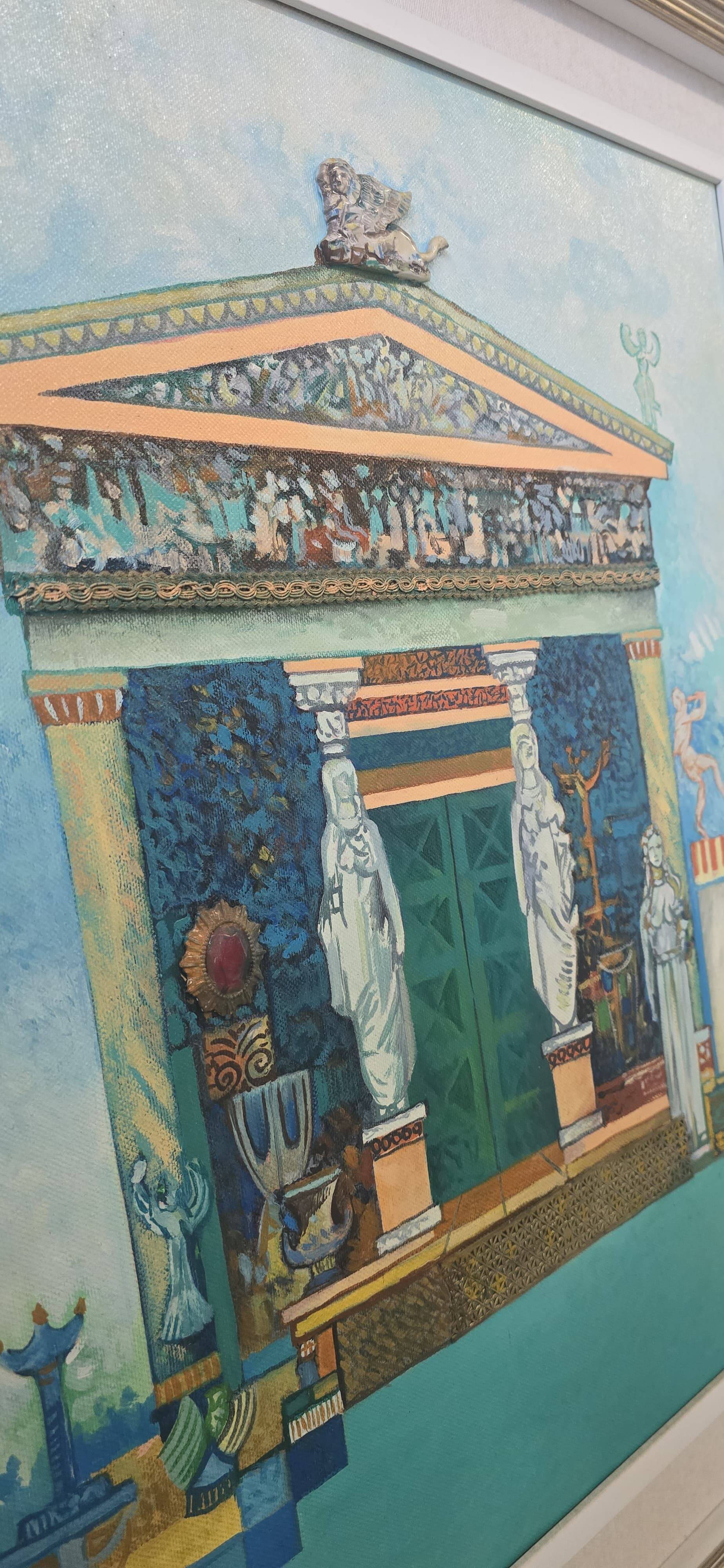 Unico ed Esclusivo Dipinto-Mosaico Materico con Rilievo "Il Tesoro di Sifno