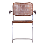 Restored Bauhaus Armchair, Marcel Breuer, Thonet, Beech, Chrome, Germany, 1930s