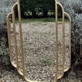 Art Deco style mirror in patinated gold iron 85 x 60 cm