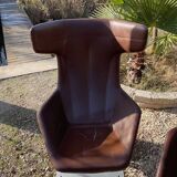 Pair of Moroso Italian design swivel armchairs