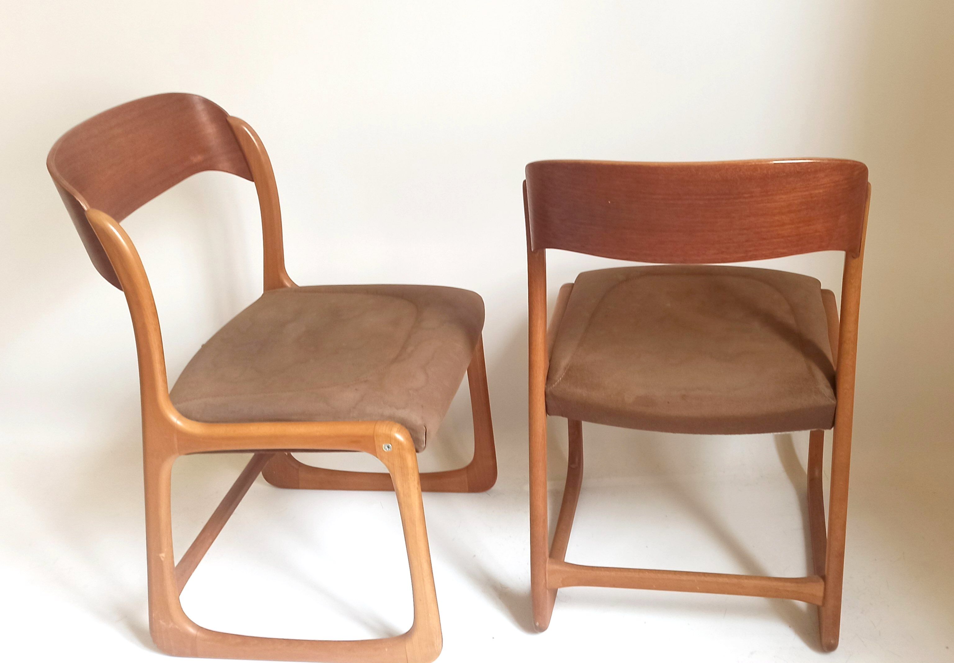 Pair of chairs Baumann sled feet 60s