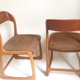 Pair of chairs Baumann sled feet 60s