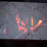 Vintage furniture in solid walnut and marble