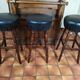 Wooden bar + 3 wooden stool and black skaï of the brand macorest