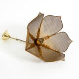 Beautiful rare 1980s Regency floral design brass ceiling lamp