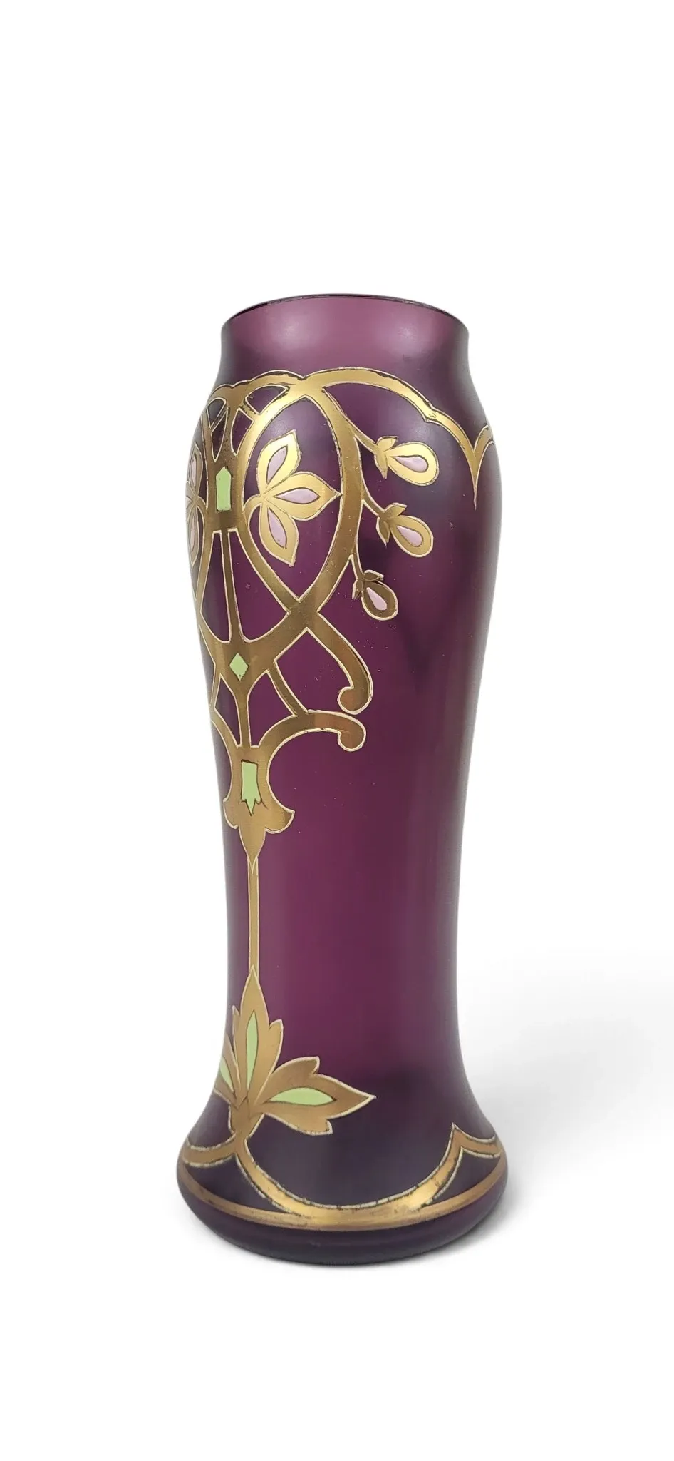 Art Nouveau vase in enamelled glass, Bohemia, 1900-1910