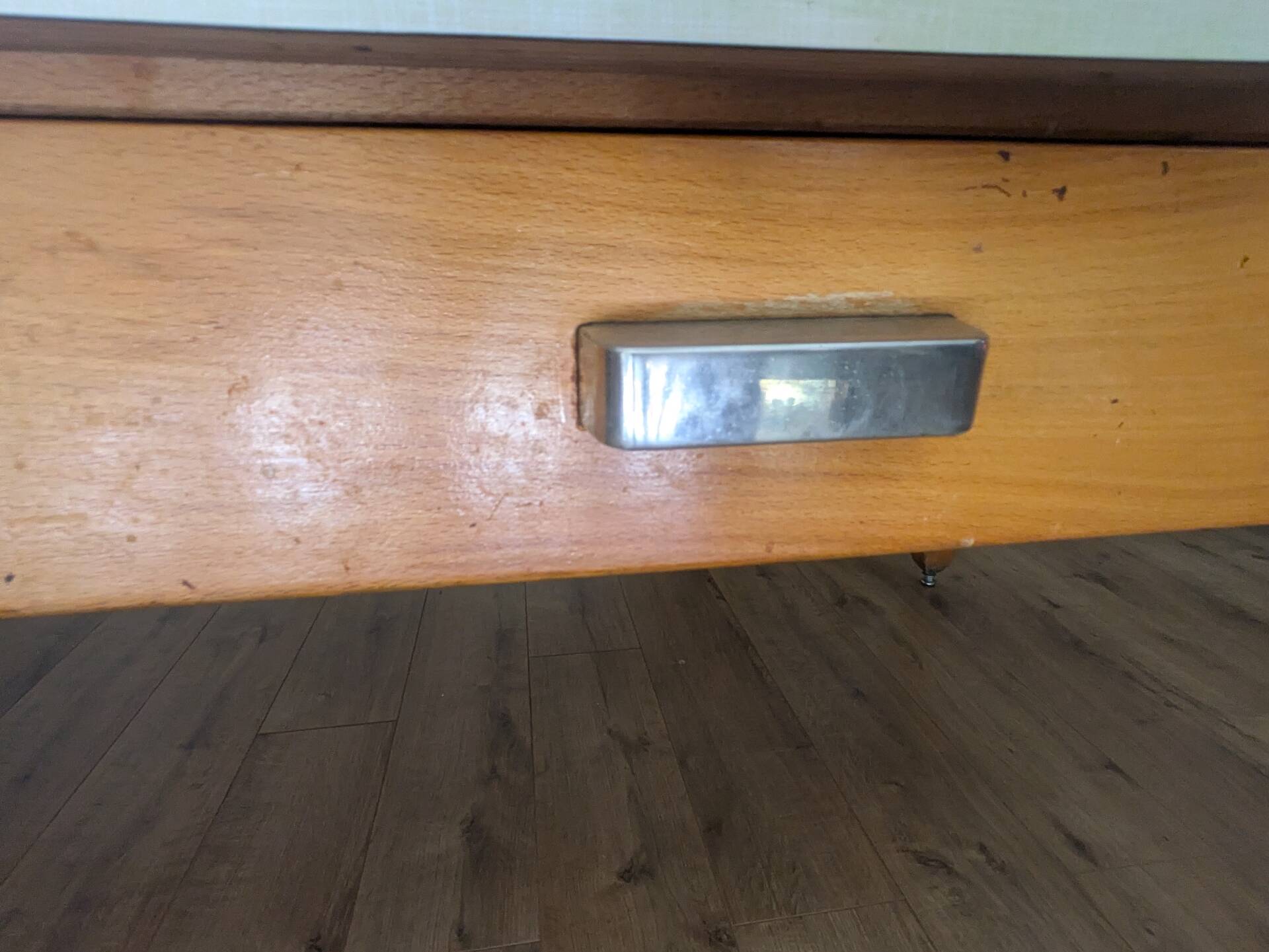 Large vintage convent table – 8 drawers – 200 cm