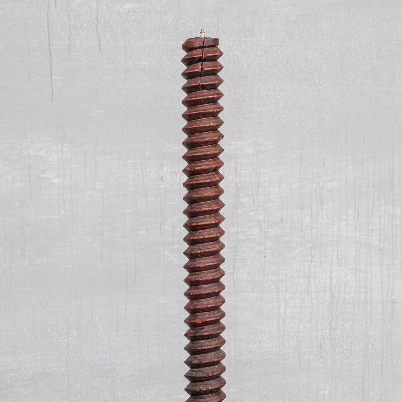 Antique art deco french turned oak floor lamp