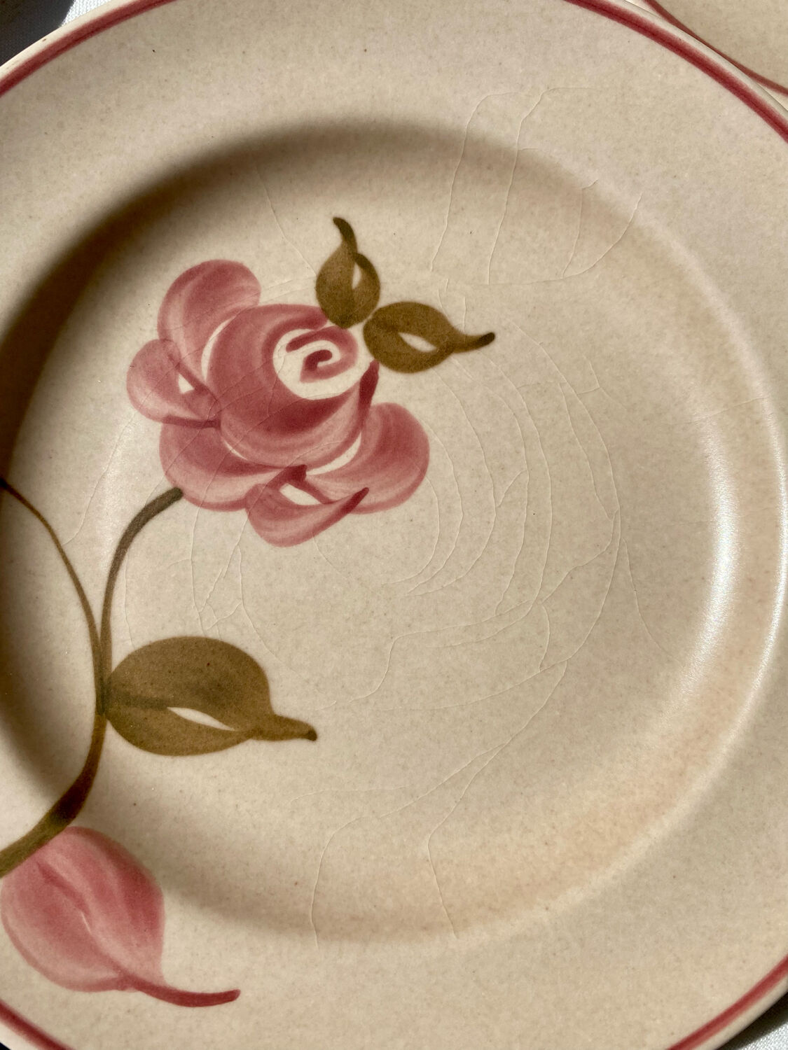 Pink Gien dessert plates