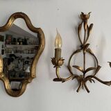 Miroir ancien en bois doré à la feuille, au mercure 19e siècle
