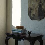 English folding table in Rococo Revival style / Wooden game table, 19th century