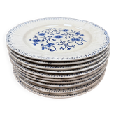 Large flat plates ironstone Boch Frères