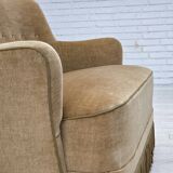 1970s, Danish 2-seater sofa, light green furniture velour.