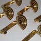 1 out of 10 pcs. Postmodern italian designer sottsass brass wall coat hooks