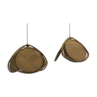 A pair of rattan and mulching suspensions