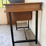 Modernist 50s oak metal desk