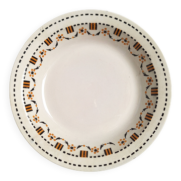 Shallow dish Gien orange and black model 456