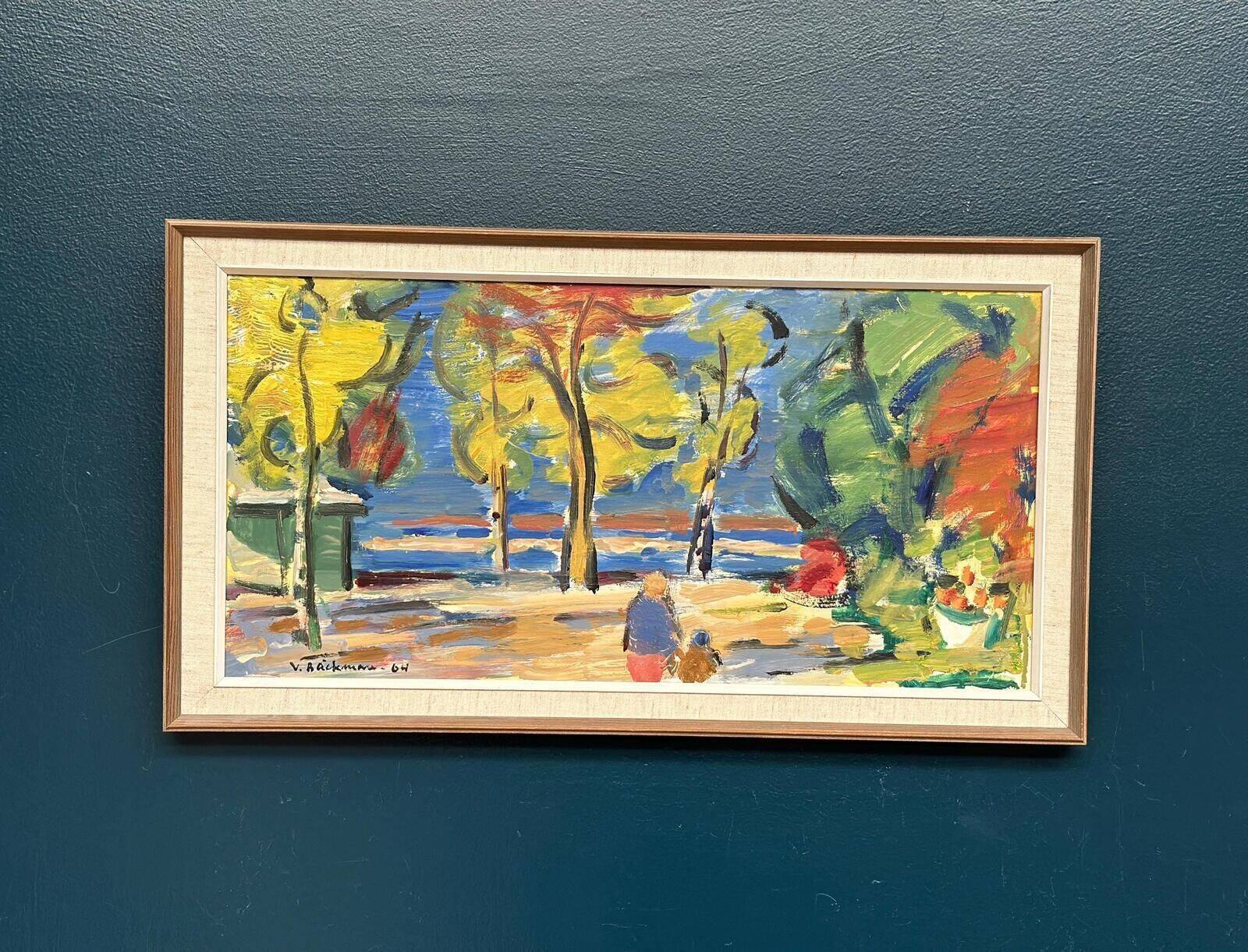 Huile sur panneau d'origine suédoise – par Vidar Bäckamn (1964)