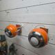 Pair of vintage 70s eyeball wall lights.
