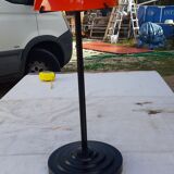 Vintage lamp in orange and white opaline