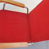 Pair vintage red velvet armchairs 50/60 years