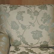 Pair of Howard & Son's style sofas in floral patterned silk blend.