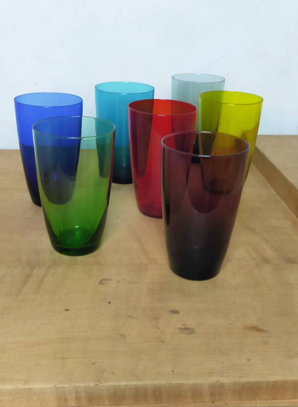 7 verres Arlequin pour orangeade