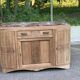 Art Deco vintage Parisian buffet renovated in solid oak and pink marble from the 1930s.