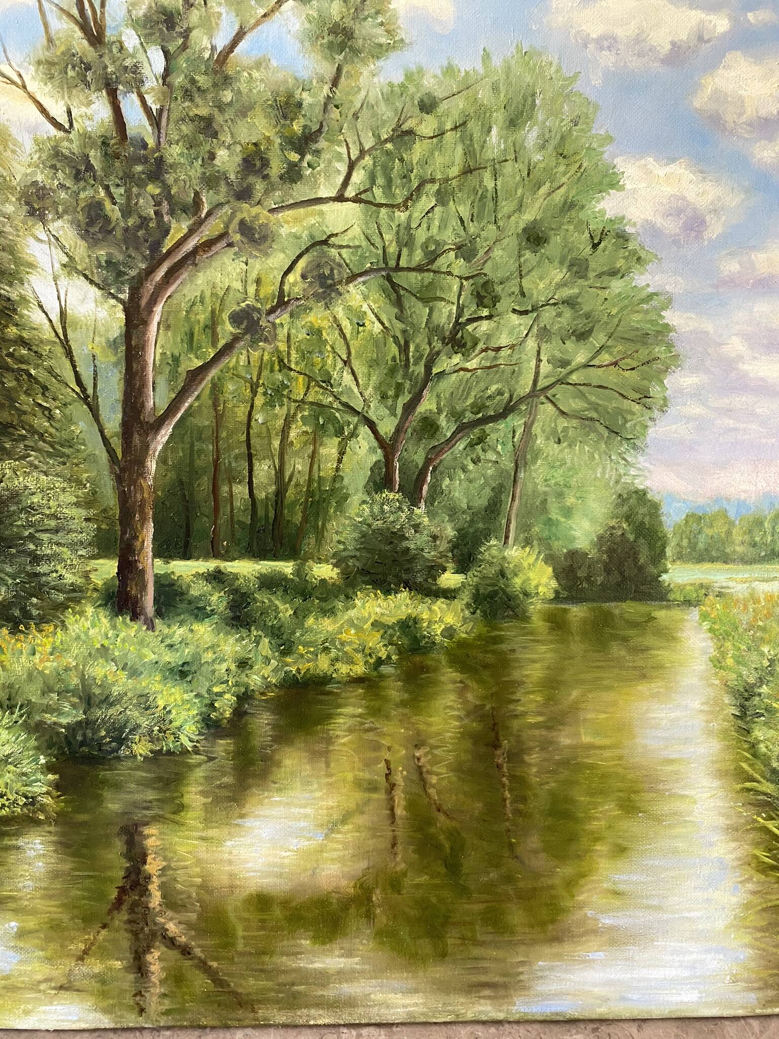Green landscape signed in 2005
