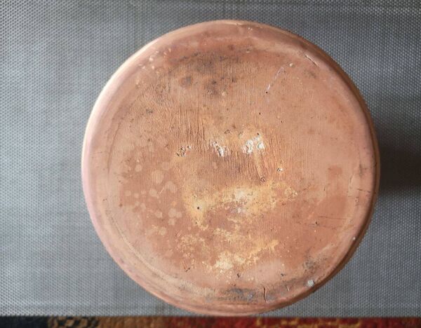 Pichet vase en terre cuite émaillée à doubles anses - années 1950/1960