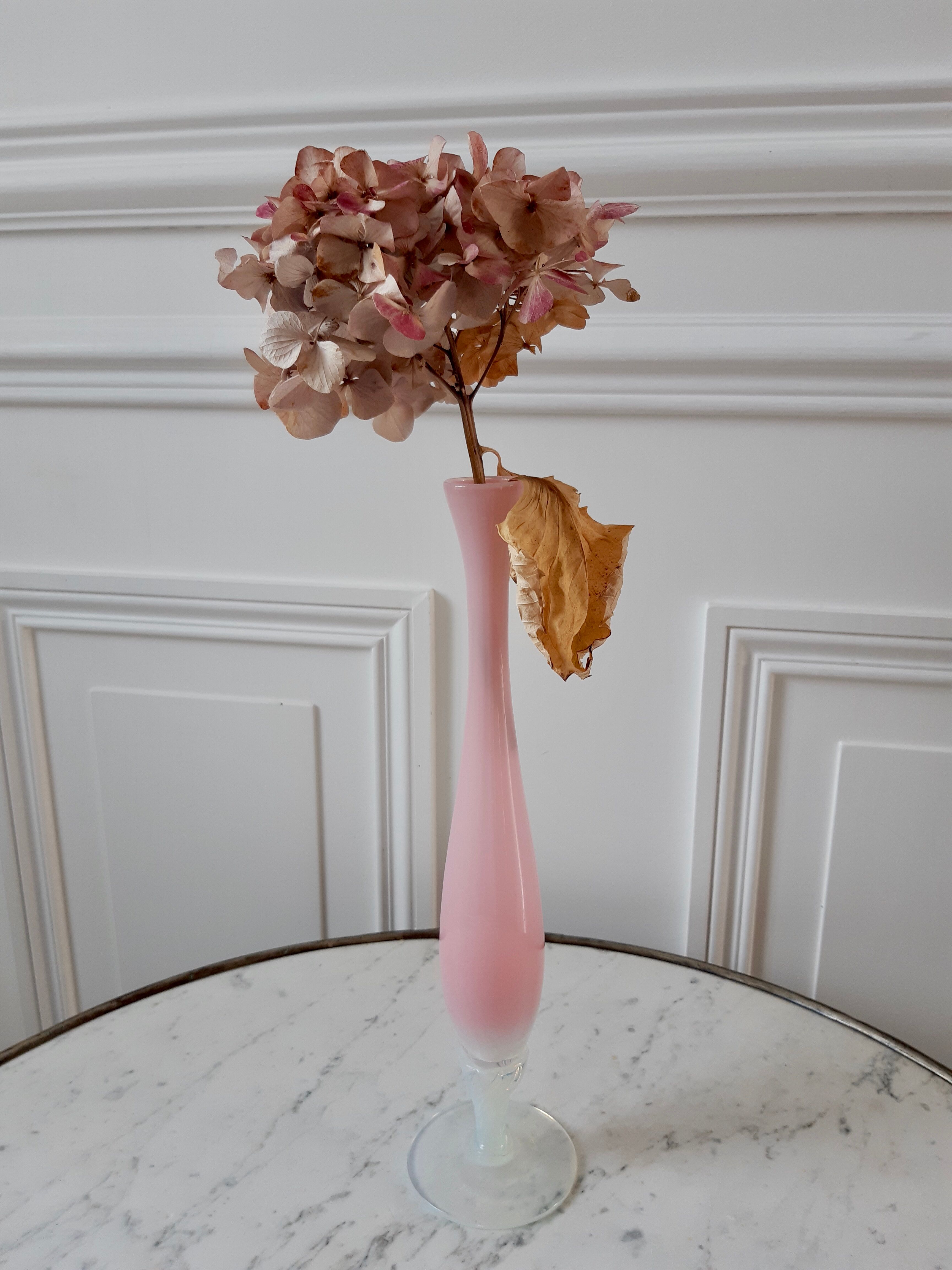 Pink opaline vase 50s-60s