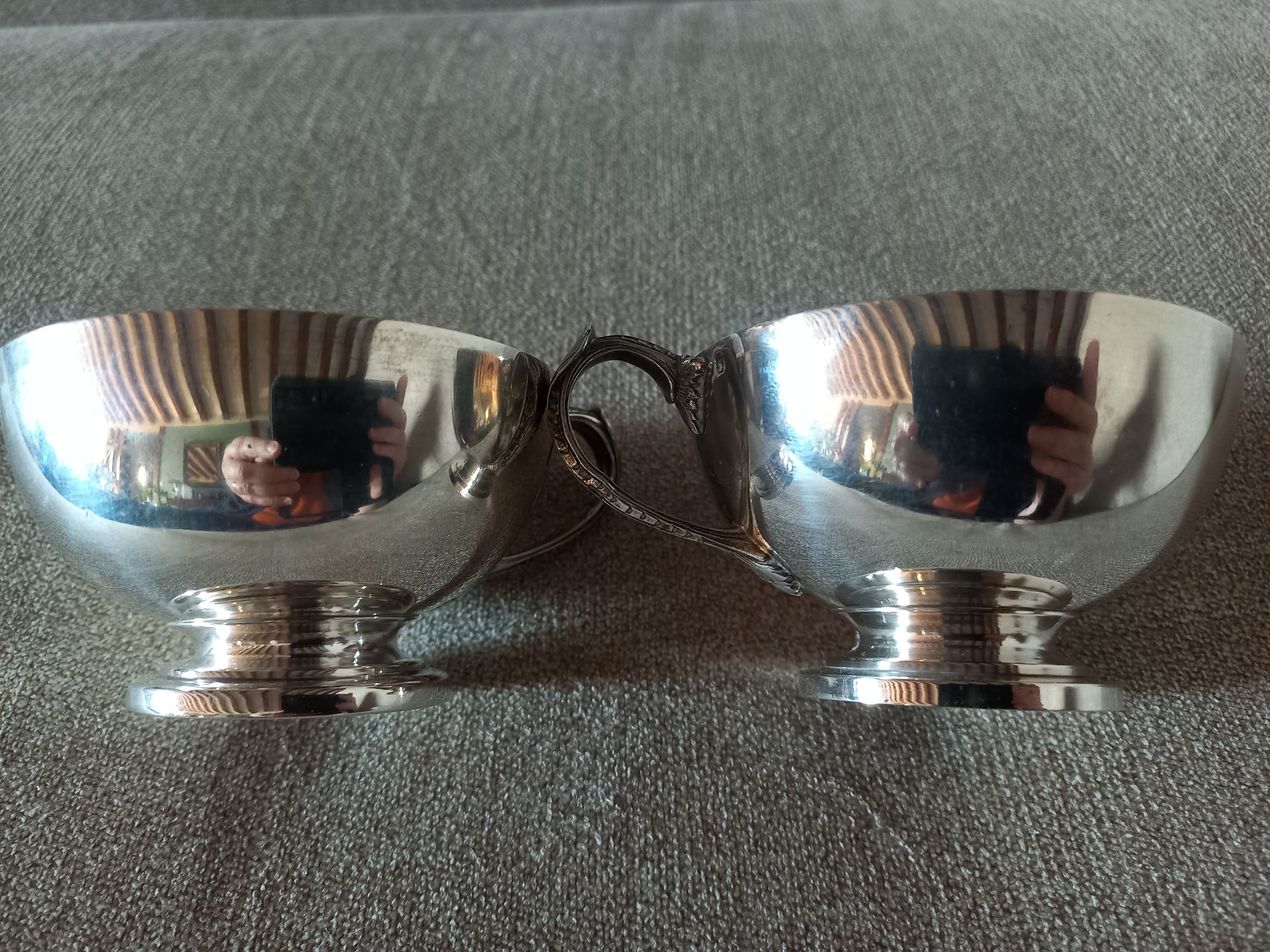 2 old solid silver cups