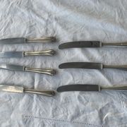 7 silver metal knives vdw Schwerte including an antique RJ monogram