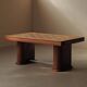 Art Deco table in oak and walnut with marquetry decoration, circa 1940.