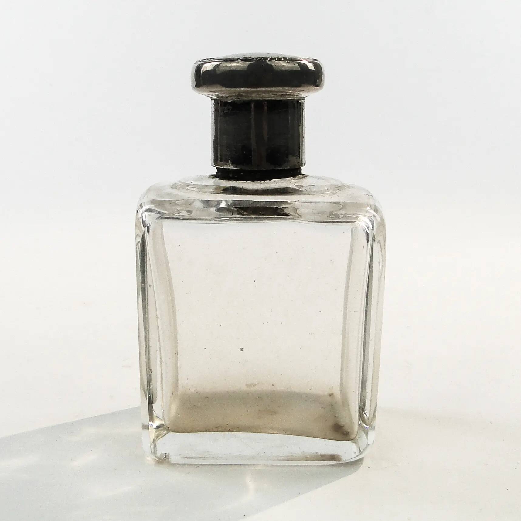 Art Deco hip flask, crystal, France, 1930s