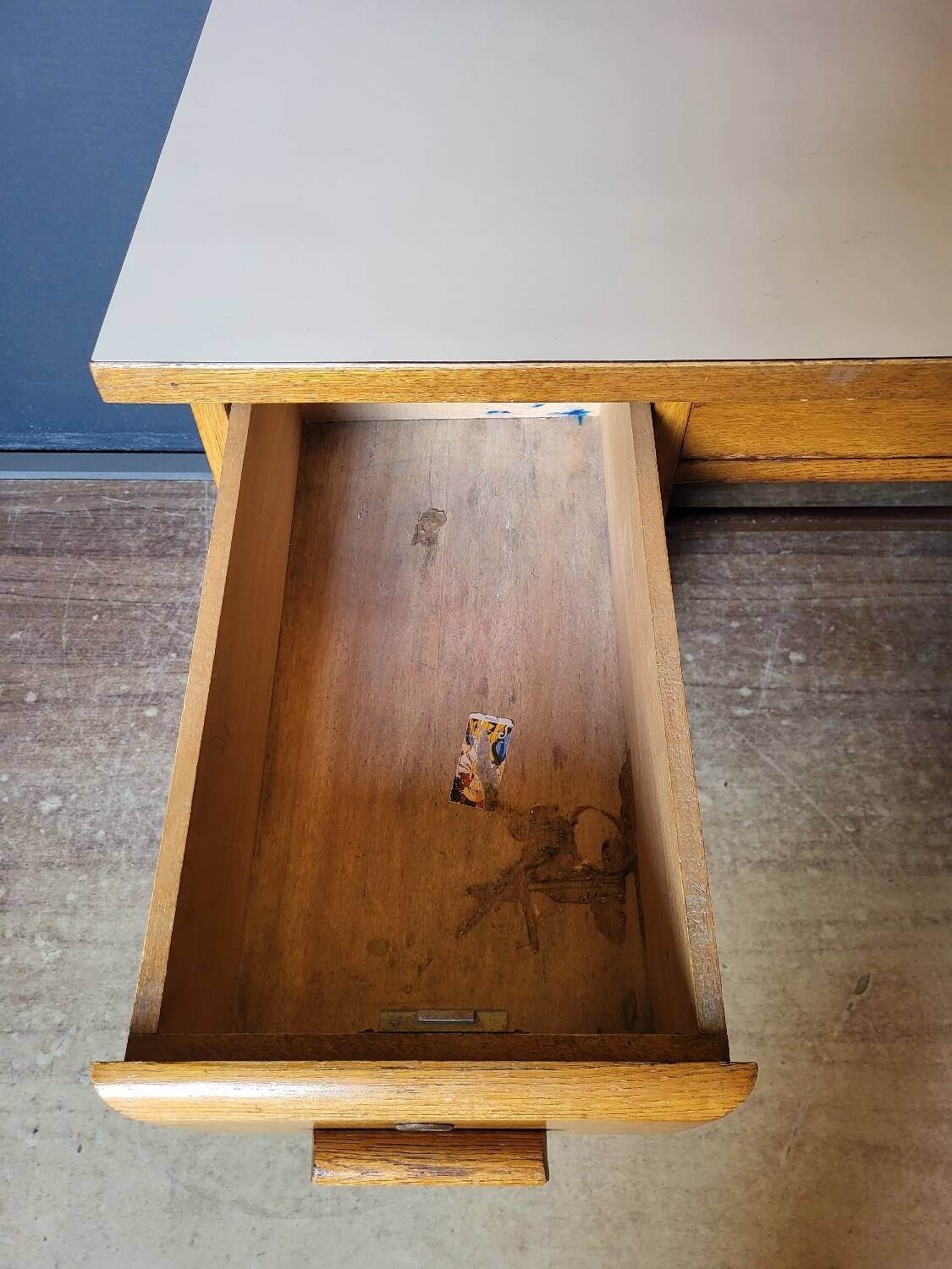 Vintage schoolmaster desk from the 1950s