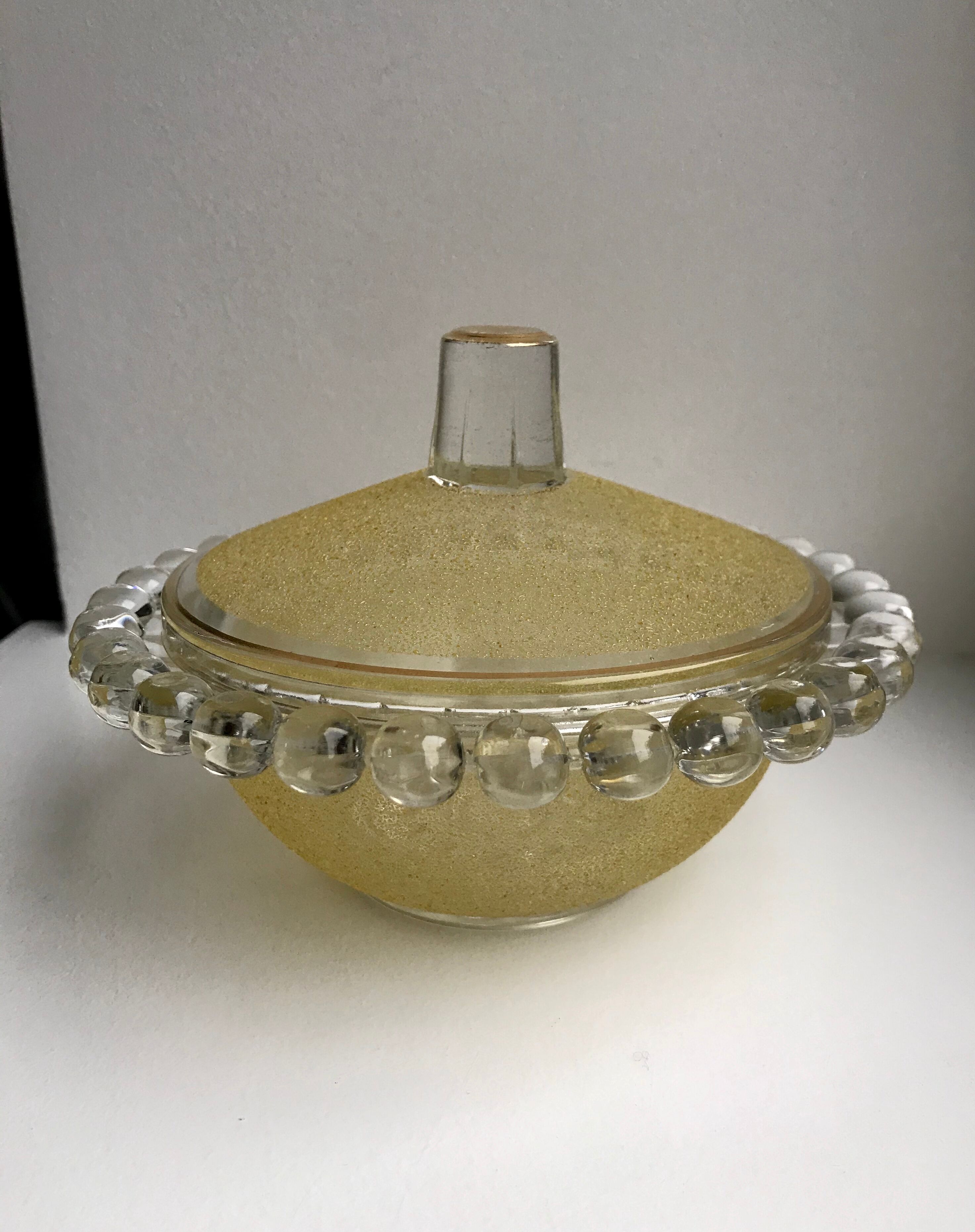 Yellow granita glass box 50s-60s