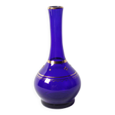 Vase en verre art cobalt bleu du milieu du siècle / Afors Glasbruk / Suède / années 1970