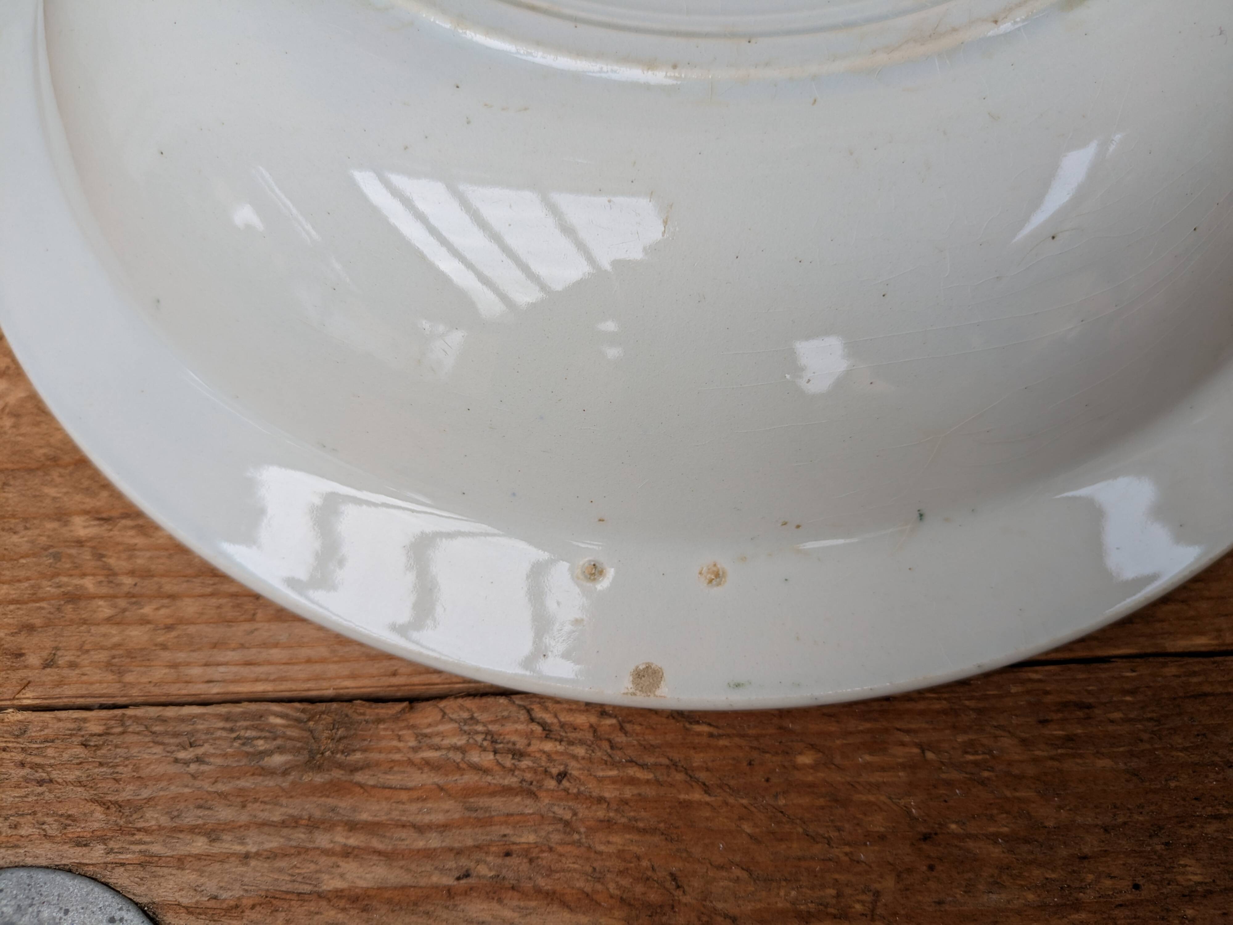 Old hollow round serving dish plate Guadeloupe Saint Amand model