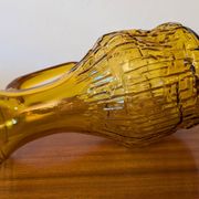 Italian pitcher textured amber glass 70's