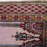 Vintage carpet Uzbek Bukhara handmade 63cm x 98cm 1950s