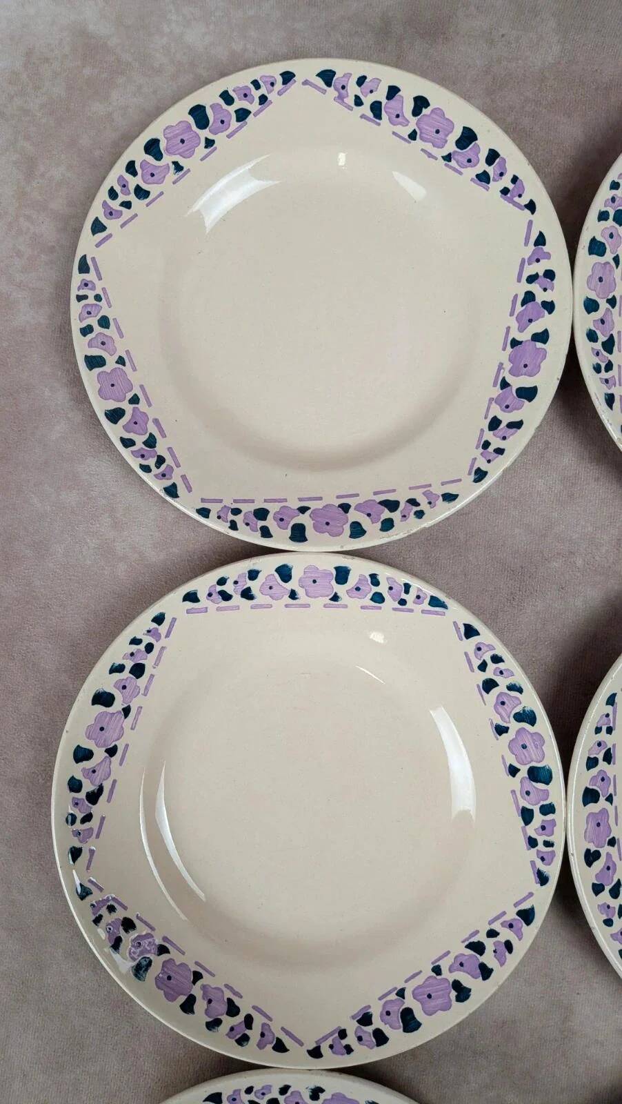 Set of 8 dessert plates Longchamp Terre de Fer model Cannes